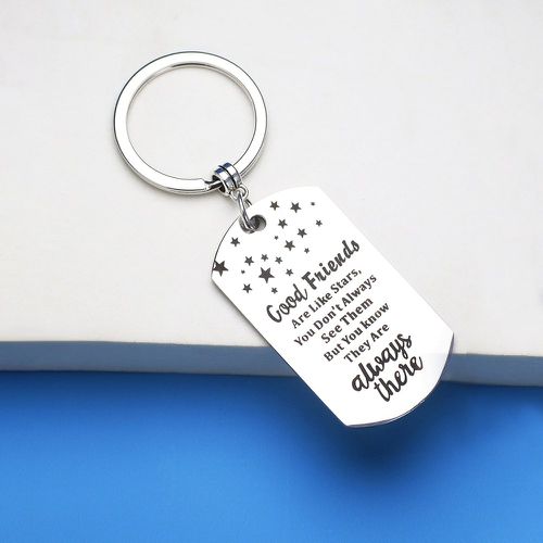 Porte-clés à lettre gravée à breloque géométrique - SHEIN - Modalova