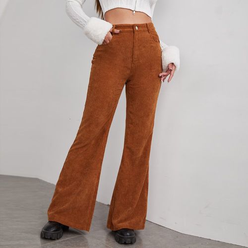 Pantalon ample taille haute en velours côtelé - SHEIN - Modalova