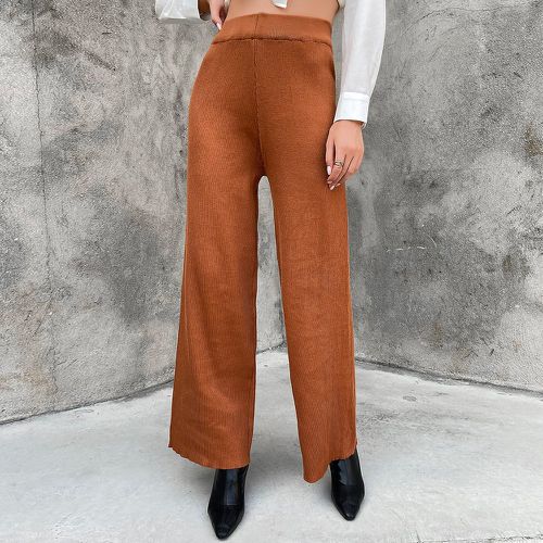 Pantalon taille haute ample en tricot - SHEIN - Modalova