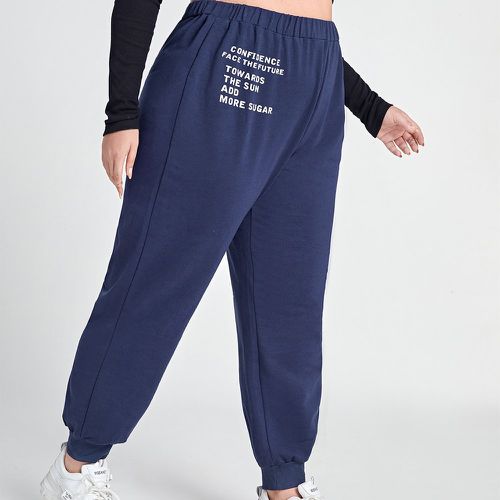 Pantalon de survêtement à slogan à taille élastique - SHEIN - Modalova