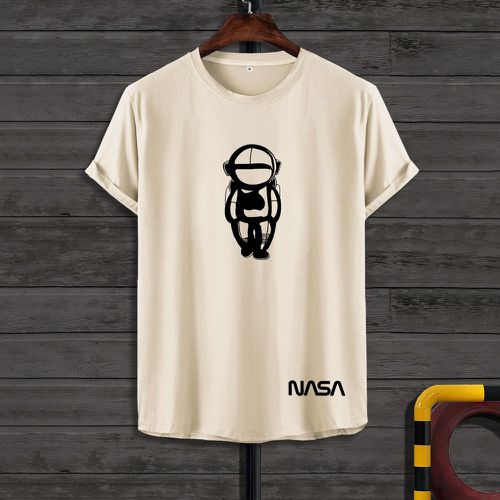 T-shirt lettre & à imprimé astronaute - SHEIN - Modalova