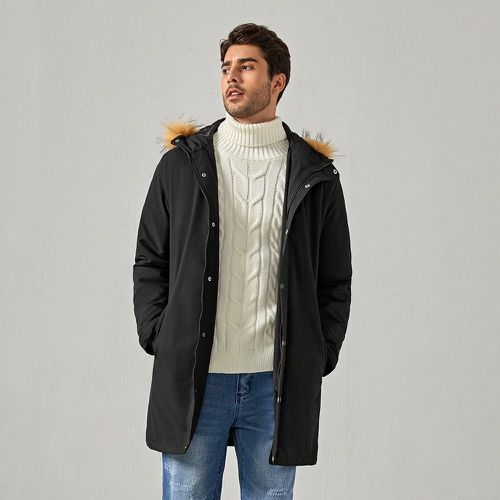 Manteau d'hiver duveteux à capuche - SHEIN - Modalova