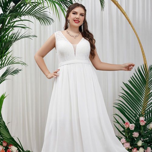 Robe de mariage en dentelle en mousseline - SHEIN - Modalova