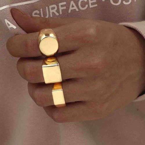 À La Mode Et Populaire 3 pièces Design Géométrique Anneau En Alliage Pour Bijou Cadeau Et Pour A Élégant Look - SHEIN - Modalova