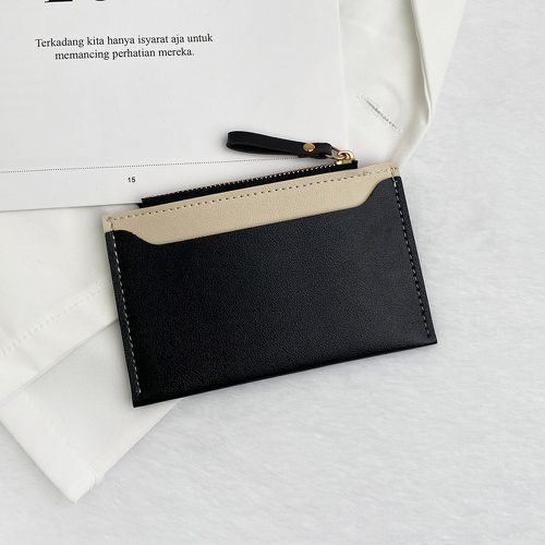Petit portefeuille à blocs de couleurs à couture - SHEIN - Modalova
