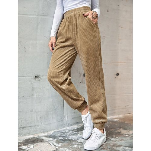 Pantalon taille haute à poches matelassé - SHEIN - Modalova