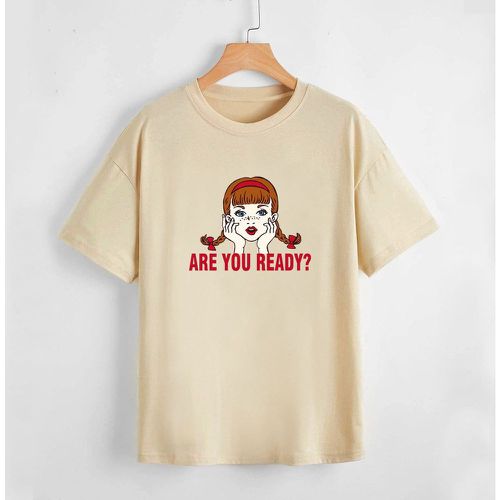 T-shirt slogan figure - SHEIN - Modalova