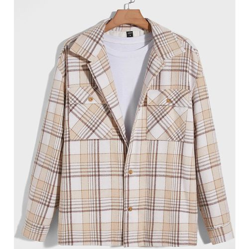 Manteau à carreaux à poche à rabat (sans t-shirt) - SHEIN - Modalova