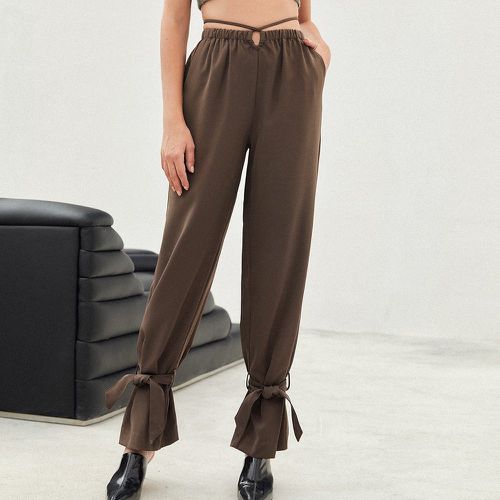 Pantalon taille haute à nœud à nœud - SHEIN - Modalova