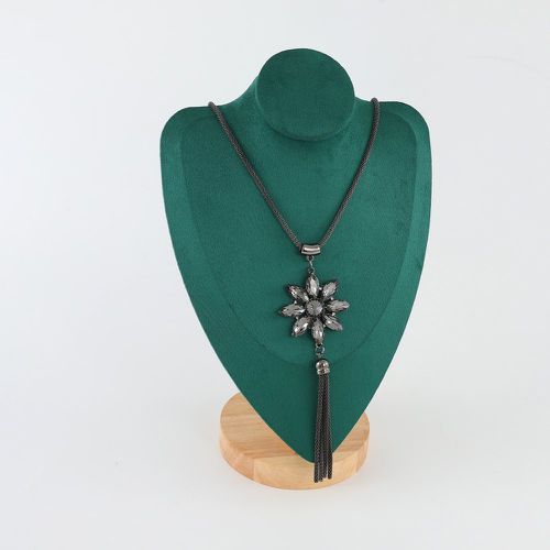 Collier avec pendentif cristal fleur & chaîne à franges - SHEIN - Modalova