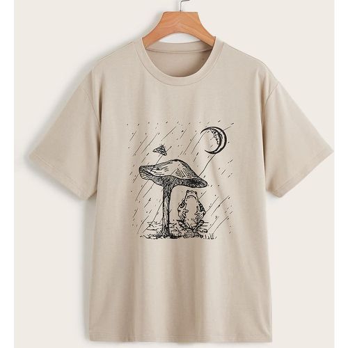 T-shirt champignon et imprimé grenouille - SHEIN - Modalova
