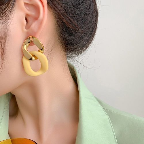 Boucles d'oreilles bicolore design - SHEIN - Modalova