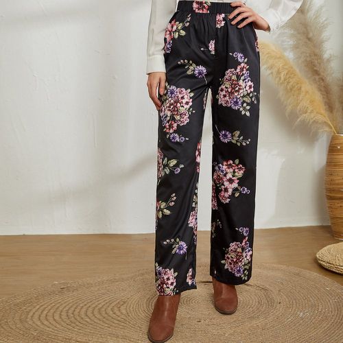 Pantalon à imprimé floral taille élastique - SHEIN - Modalova