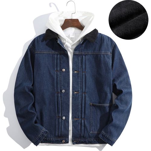 Veste en jean à col sherpa à doublure thermique sans sweat-shirt à capuche - SHEIN - Modalova