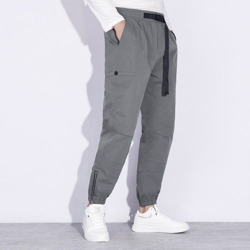Pantalon de jogging zippé ourlet à boucle taille - SHEIN - Modalova