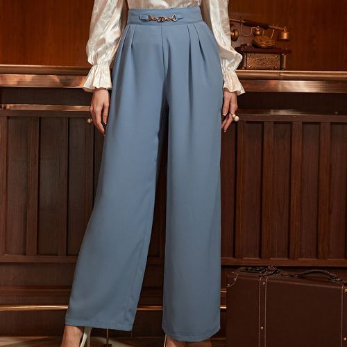 Pantalon ample taille haute à chaîne à plis - SHEIN - Modalova
