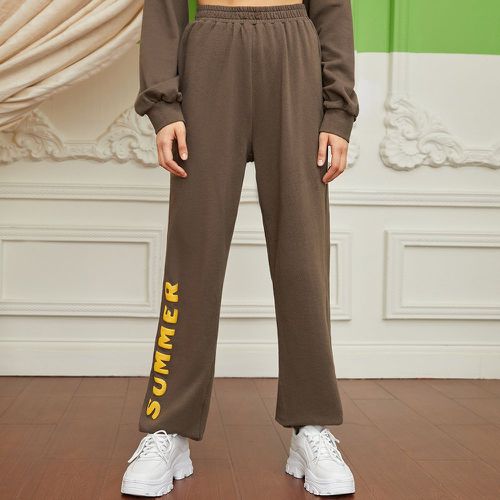 Pantalon de jogging à lettres à taille élastique - SHEIN - Modalova