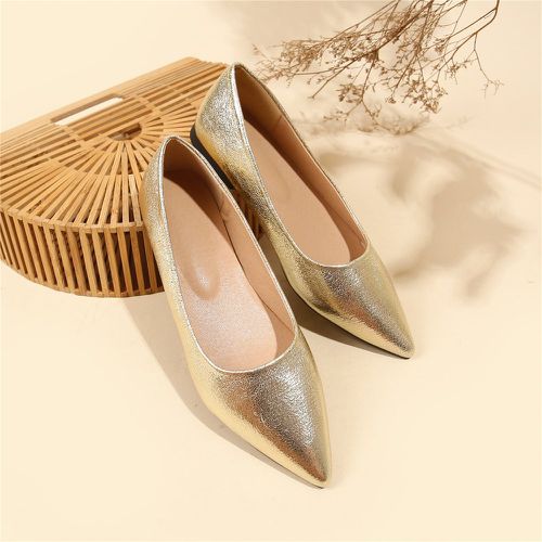 Chaussures plates glissantes métallique - SHEIN - Modalova
