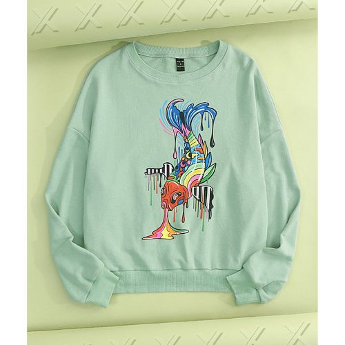 Sweat-shirt à motif de dessin animé - SHEIN - Modalova