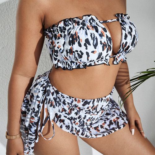 Pièces Bikini à léopard à ourlet ondulé & Jupe de plage - SHEIN - Modalova