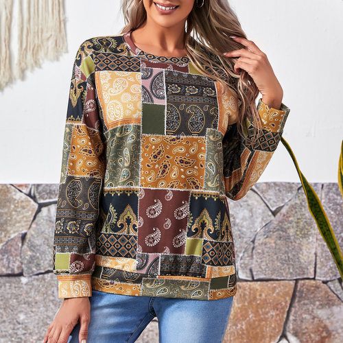 Sweat-shirt à motif patchwork - SHEIN - Modalova