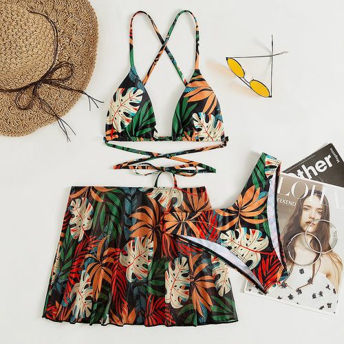 Pièces Bikini à imprimé tropical & Jupe de plage - SHEIN - Modalova