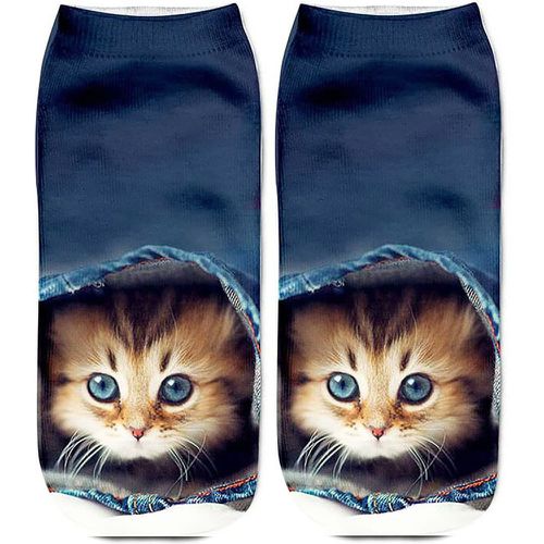 Chaussettes à imprimé chat - SHEIN - Modalova