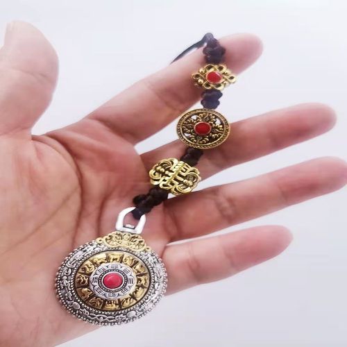 Porte-clés métal texturé à breloque ronde - SHEIN - Modalova