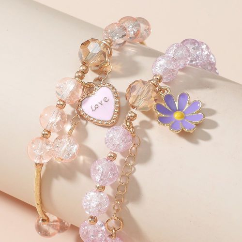 Pièces Bracelet perlé à breloque fleur - SHEIN - Modalova