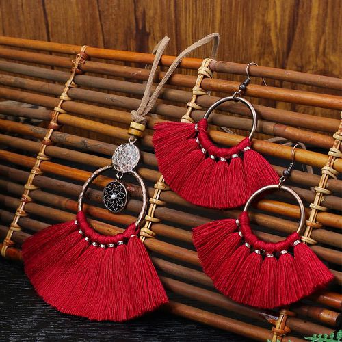 Collier avec pendentif à franges & pendants d'oreilles - SHEIN - Modalova