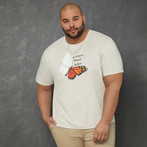 T-shirt à imprimé papillon et slogan - SHEIN - Modalova