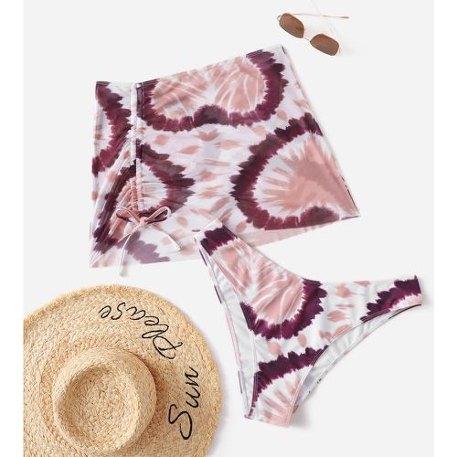 Bas de bikini tie dye avec jupe de plage - SHEIN - Modalova
