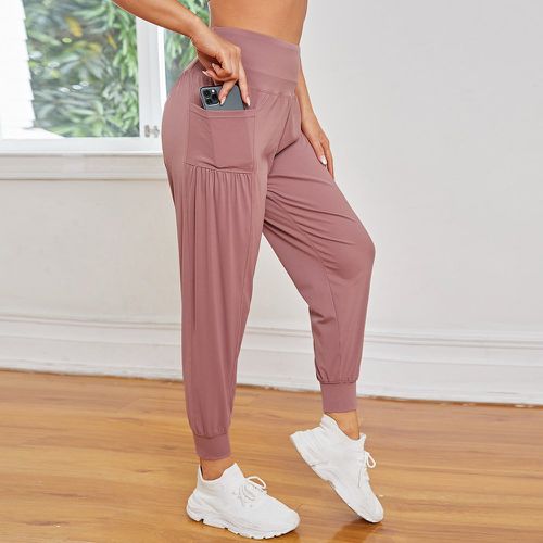 Pantalon de sport élasticité moyenne douceur avec poche de téléphone - SHEIN - Modalova