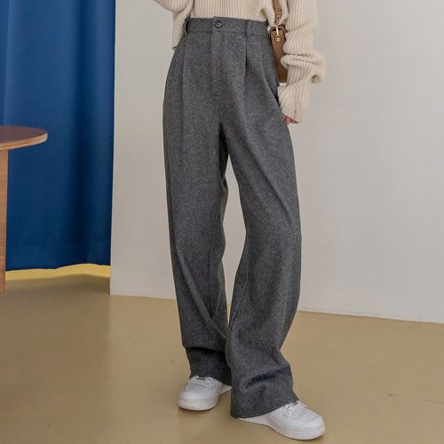 Pantalon taille haute à plis - SHEIN - Modalova