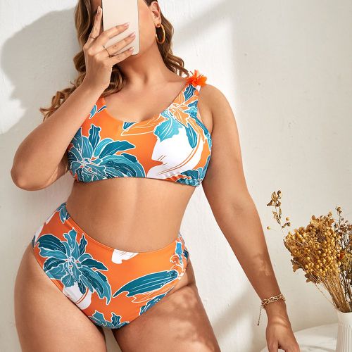 Bikini à imprimé floral applique taille haute - SHEIN - Modalova