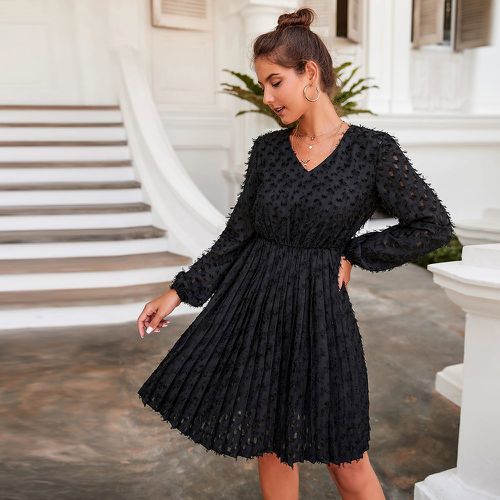 Robe manches bouffantes plissé duveteux - SHEIN - Modalova