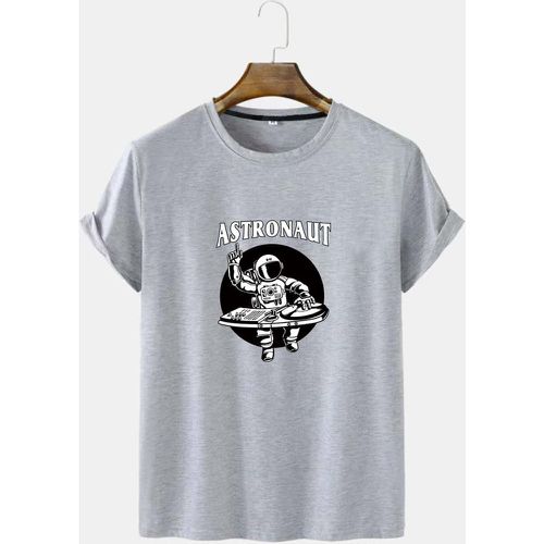 T-shirt à imprimé astronaute et lettres - SHEIN - Modalova