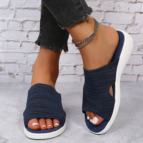 Sandales plates minimaliste en tricot découpe - SHEIN - Modalova