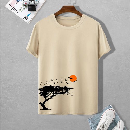 T-shirt soleil & à imprimé arbre - SHEIN - Modalova
