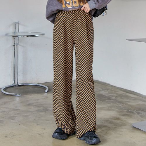 Pantalon à carreaux à taille élastique - SHEIN - Modalova