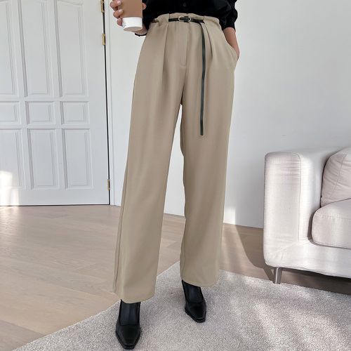 Pantalon tailleur à poche à plis ceinturé - SHEIN - Modalova