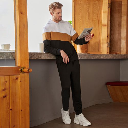 Pantalon de survêtement & sweat-shirt à capuche à blocs de couleurs - SHEIN - Modalova
