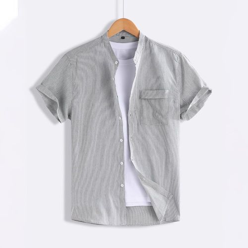 Chemise à rayures à patch à poche (sans t-shirt) - SHEIN - Modalova