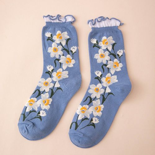 Chaussettes à imprimé fleur - SHEIN - Modalova