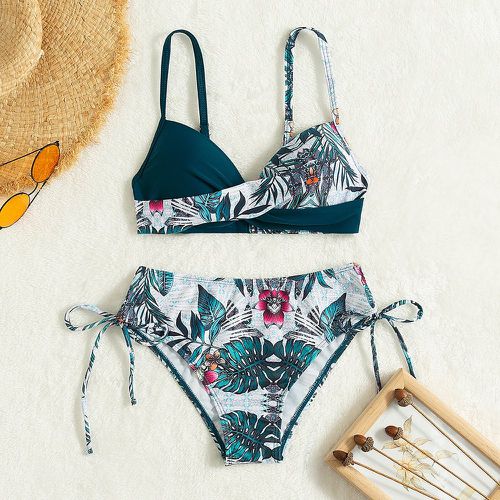 Bikini push-up à imprimé tropical - SHEIN - Modalova