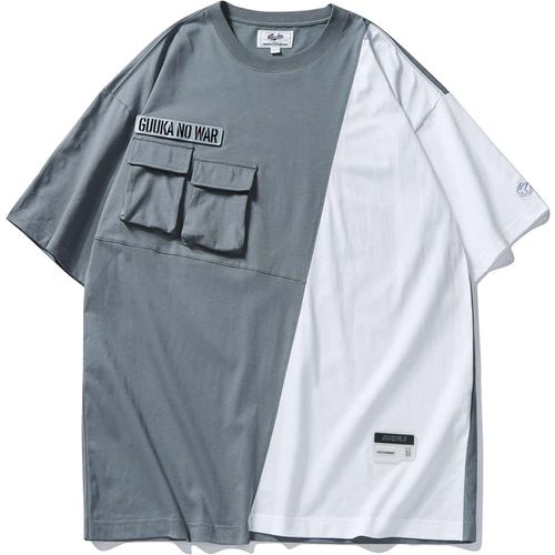 T-shirt à applique poche à rabat à blocs de couleurs - SHEIN - Modalova