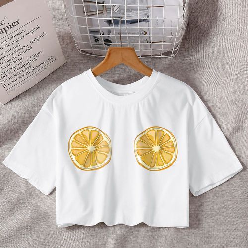 T-shirt court à imprimé citron - SHEIN - Modalova