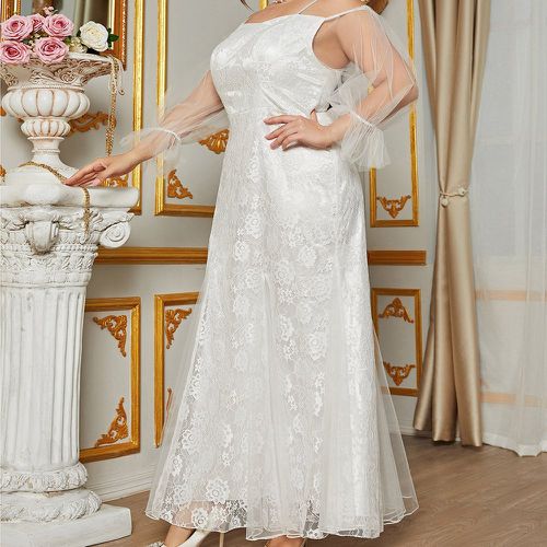 Robes de mariage grandes tailles Tulle contrastant Volants Glamour Unicolore - SHEIN - Modalova