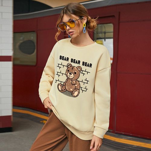Sweat-shirt à motif ours et lettre - SHEIN - Modalova