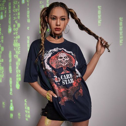 T-shirt oversize tête de mort à lettres - SHEIN - Modalova